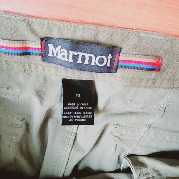 MARMOT GREEN ZIP POCKET OUTDOOR PANTS SIZE 10 - Picture 6 of 10